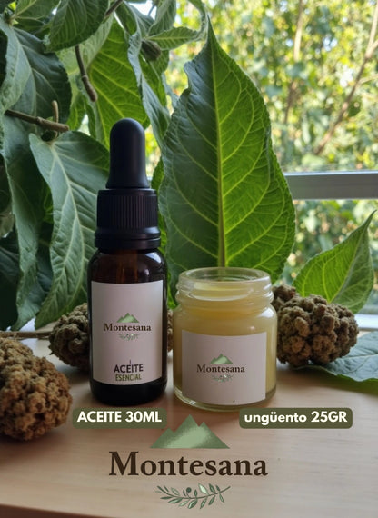 Aceite y ungüento Montesana — Alivio natural desde lo más alto